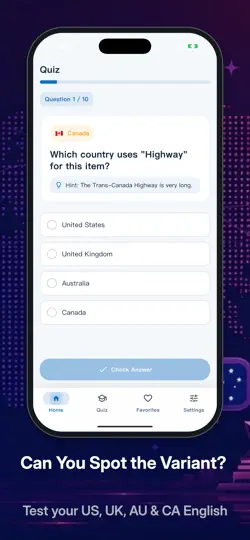 English Variants: US UK AU iPhone Ekran Görüntüsü 3