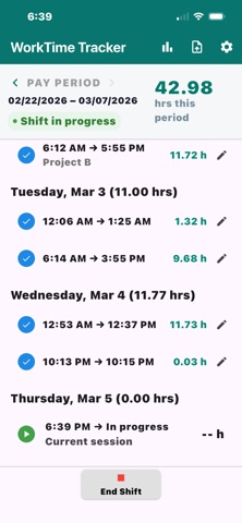 KBL WorkTime Tracker screenshot