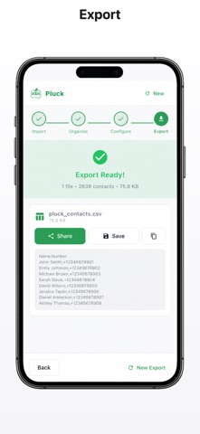 Pluck Contacts screenshot
