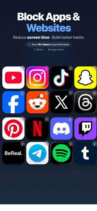 SelfBlock: Screen Time Blocker Screenshot 1 of 6