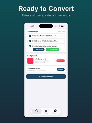 Audio to Video Converter Easy iPad screenshot