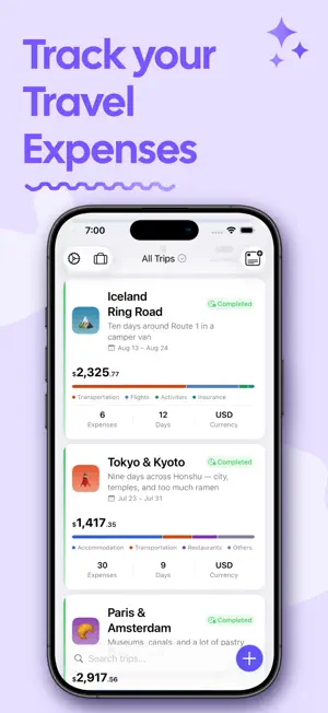 TripCache for Travel Expenses screenshot 1