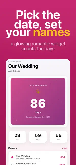 Wedding Countdown - Days screenshot 1