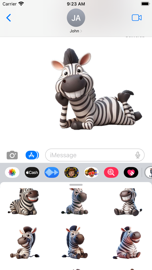 #6. Happy Zebra Stickers (iOS) Podle: Paul Scott