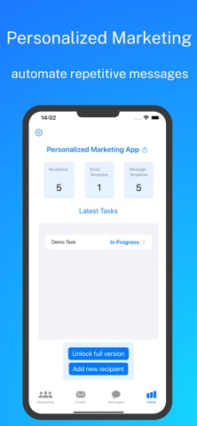 SMS Newsletter: Send bulk sms iPhone screenshot