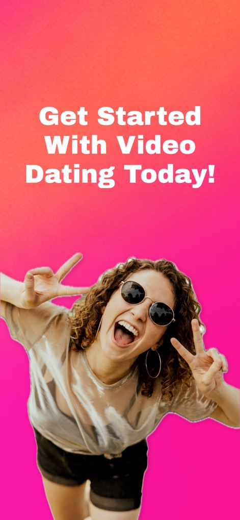 Video Dating App - Minglify - This final screen serves as an inviting call to action, encouraging users to 'Get Started With Video Dating Today!' through an engaging visual.