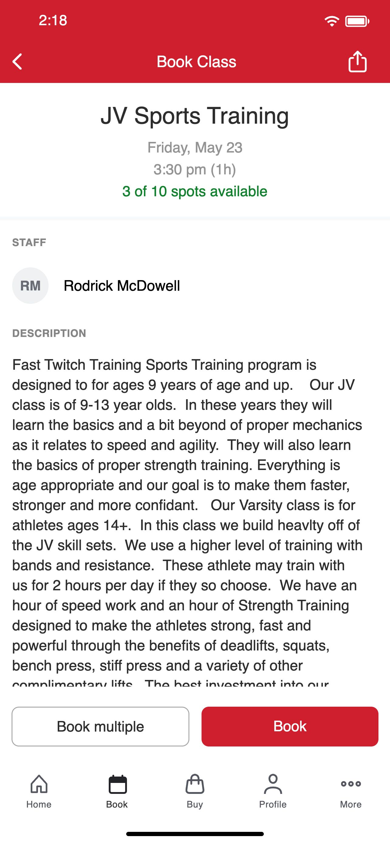 Fast Twitch Training App