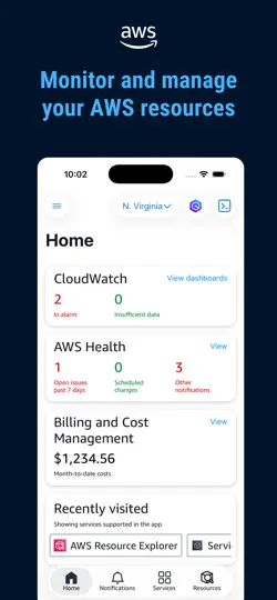 AWS Console iPhone Screenshot 1