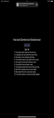 Harvard Sentences Randomizer Screenshot 1 of 3