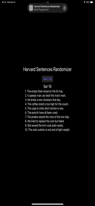 Harvard Sentences Randomizer Screenshot 1 of 3