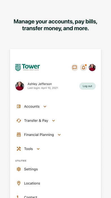 Tower Federal Credit Union iPhone screenshot 4 - Finance app