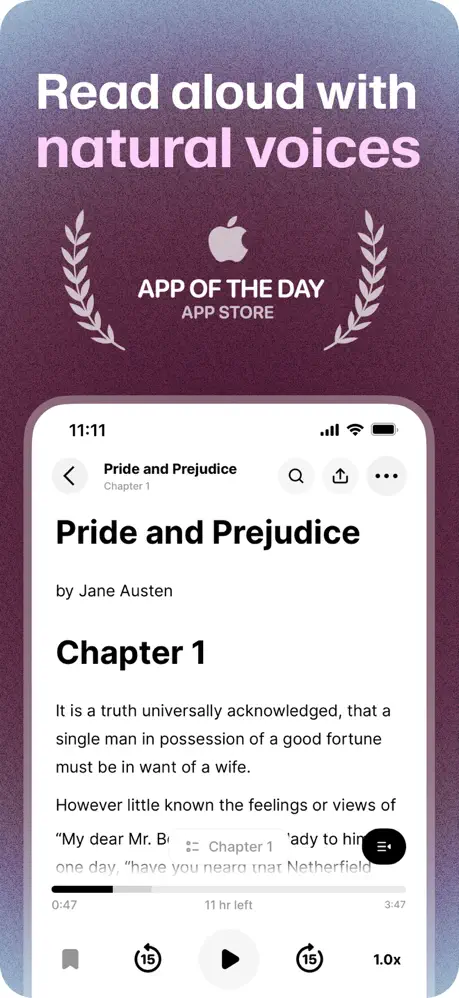 ElevenReader - Read Text Aloud screenshot 1