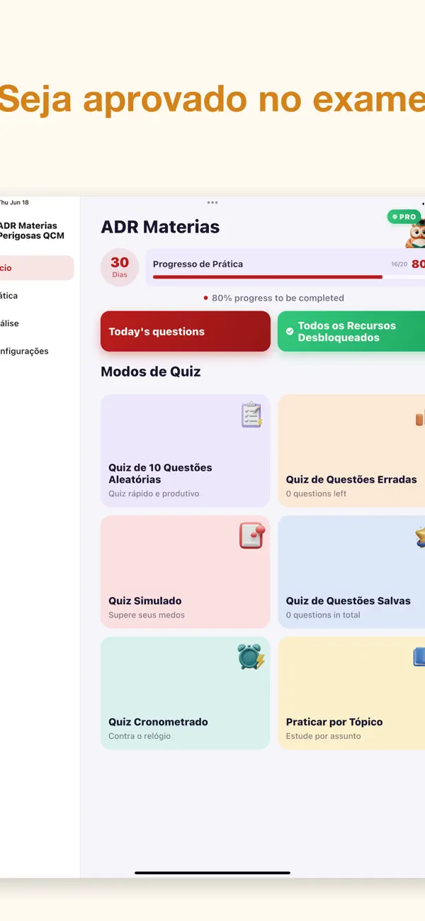 Screenshot #1 pour ADR Materias Perigosas QCM