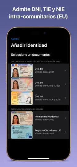 Captura de pantalla de DNI Wallet+ en iPhone 2