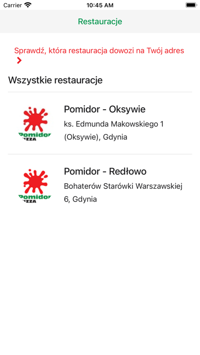 Pomidor - Gdynia app screenshot