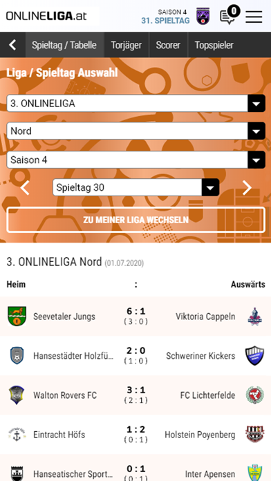 ONLINELIGA.at Screenshot