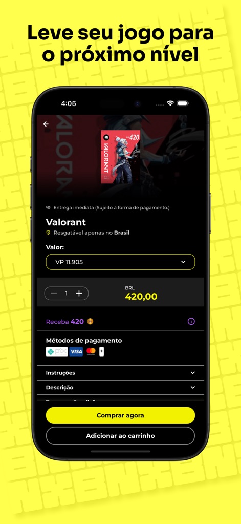 Bonoxs - This visual demonstrates the secure purchase flow, where users can select desired game content like Valorant VP and utilize multiple local payment methods for a streamlined transaction.