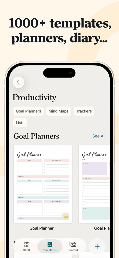 Noteshelf 3: AI Digital Notes - 本ツールは、ユーザーの生産性を高めるための豊富なテンプレートライブラリを提供し、目標プランナーのプレビュー機能で最適なノート形式を簡単に選択できます。