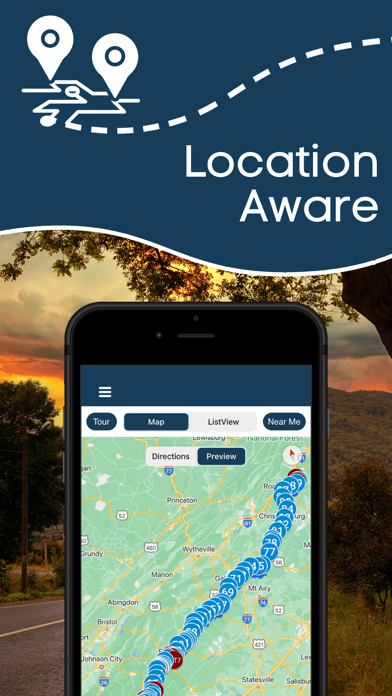 Blue Ridge Parkway Map Screenshot