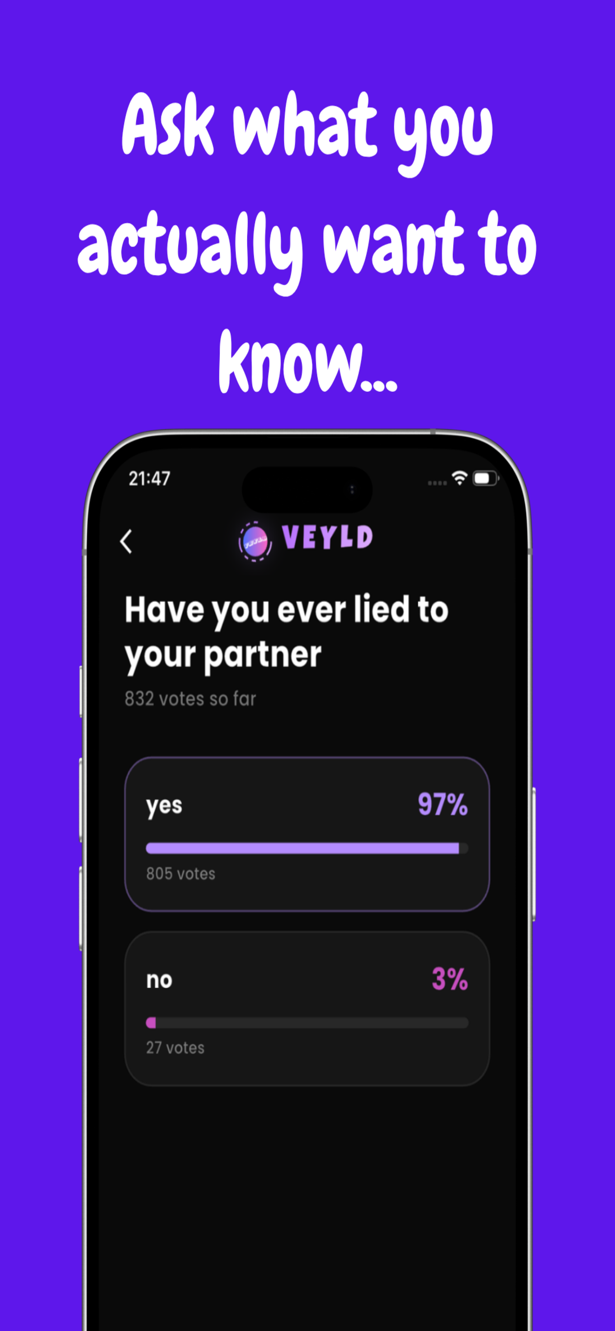 Veyld: ask me anything, polls screenshot 2
