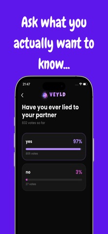 Veyld: ask me anything, polls iPhone screenshot