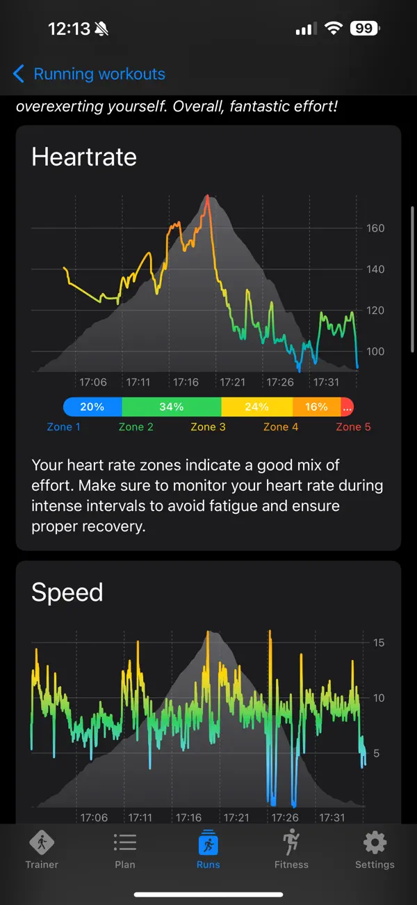 RunWatch Screenshot – Workout auf der Apple Watch