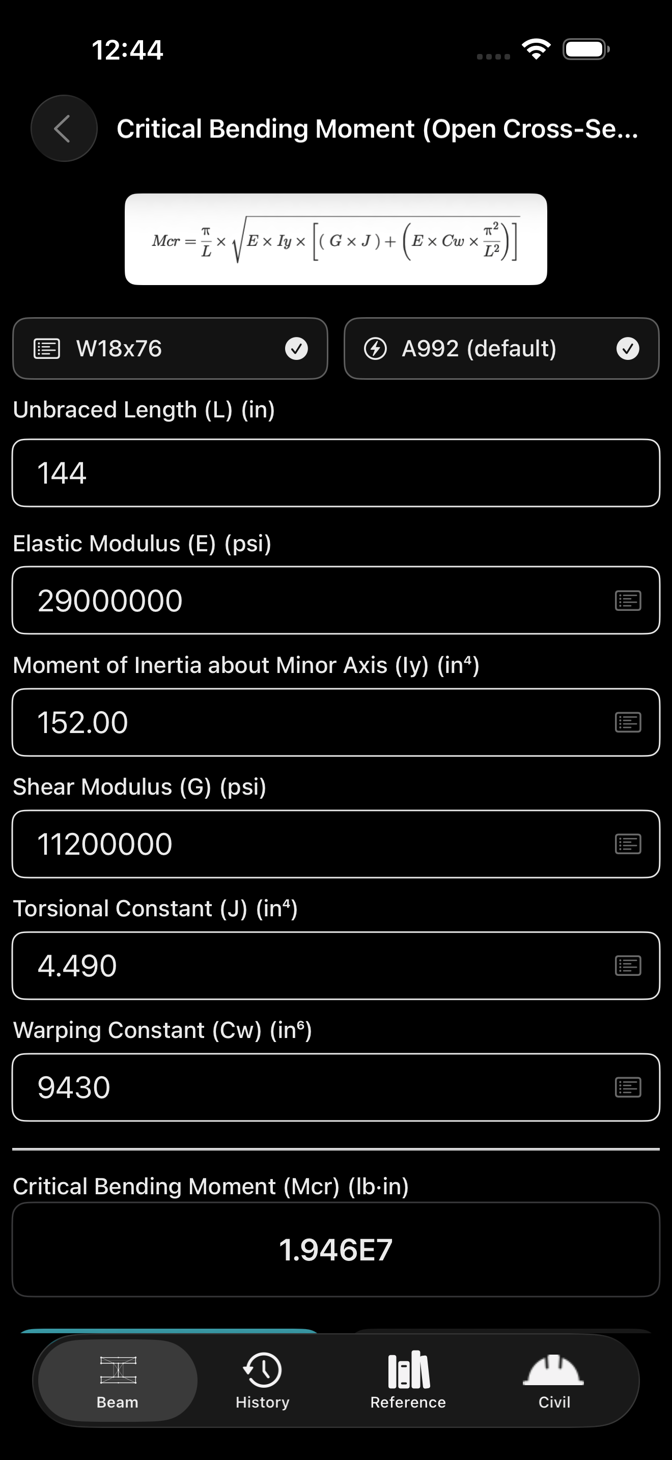 Beam Calculator