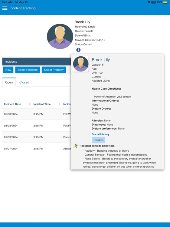 EHR Incidents App