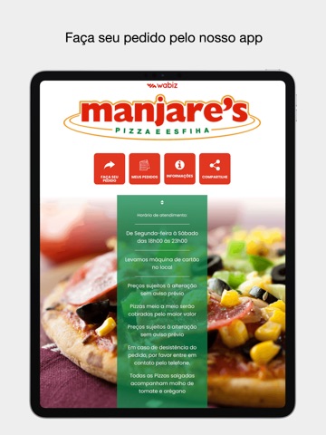 Manjares Pizzaria e Esfiharia iPad screenshot