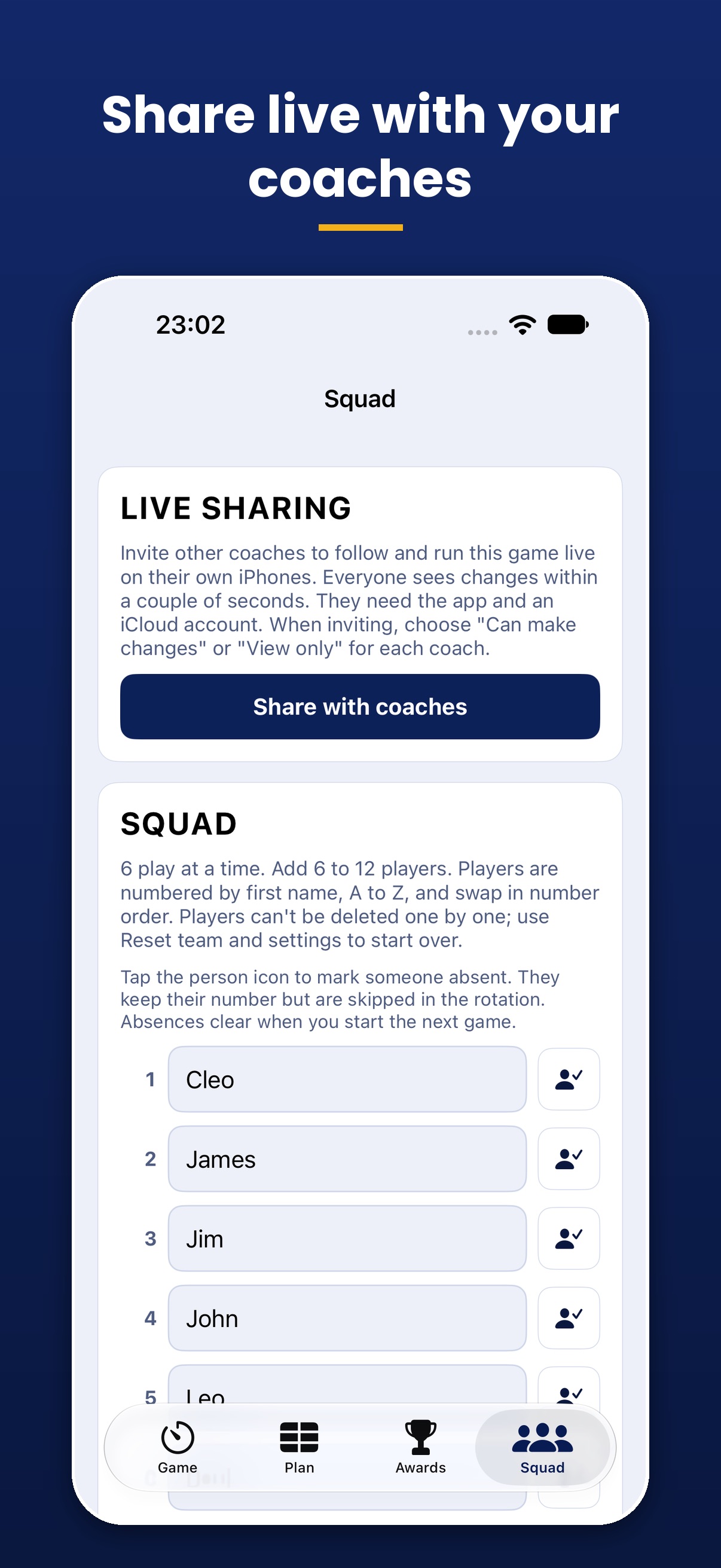 Screenshot 2 of Oztag Team Manager