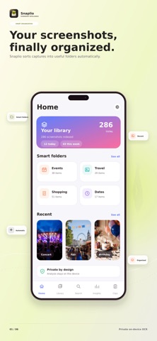 Snaplio · Screenshot Organizer iPhone screenshot