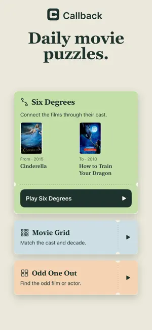 Callback: Daily Movie Games screenshot 1