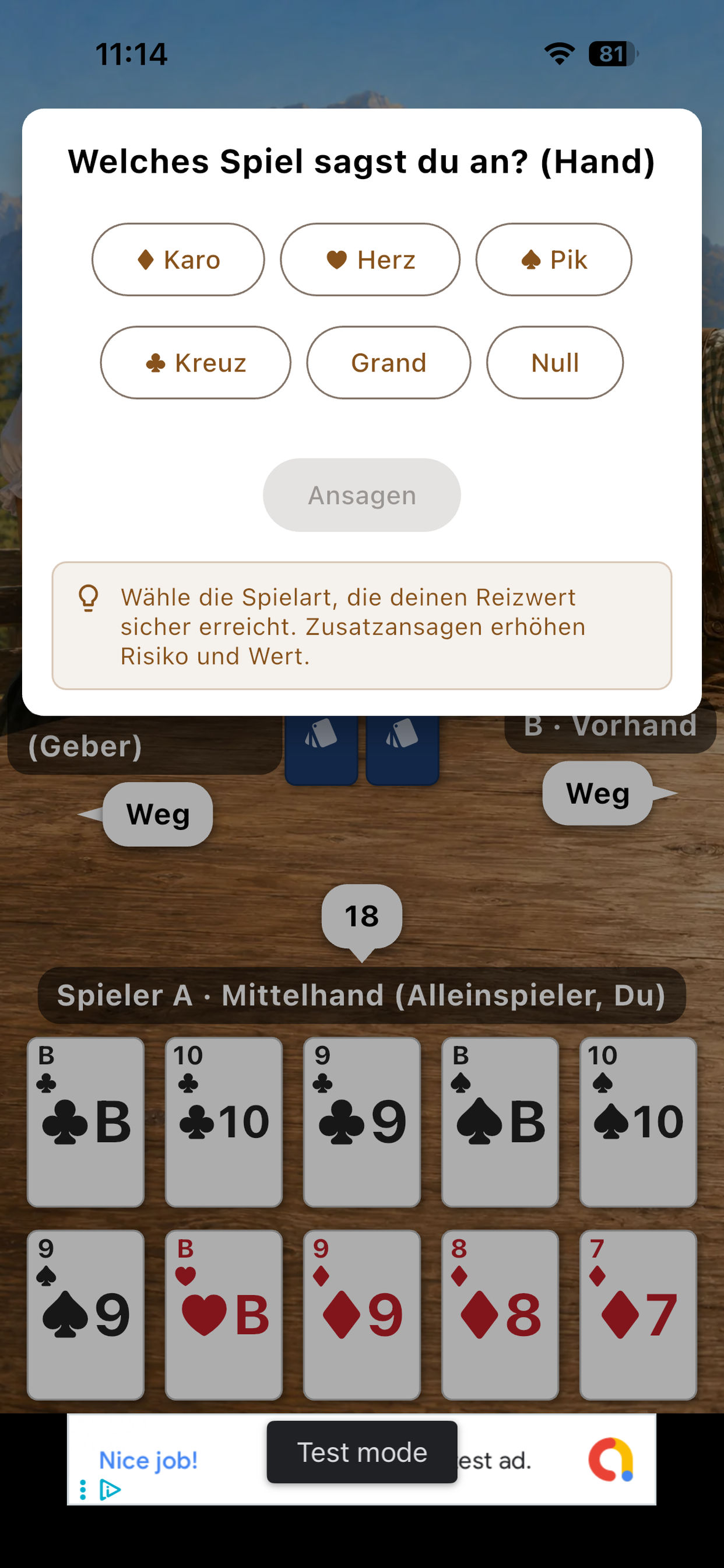 Skat - solides Spiel screenshot 4