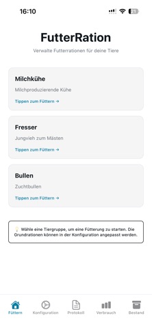 Futter App iPhone screenshot