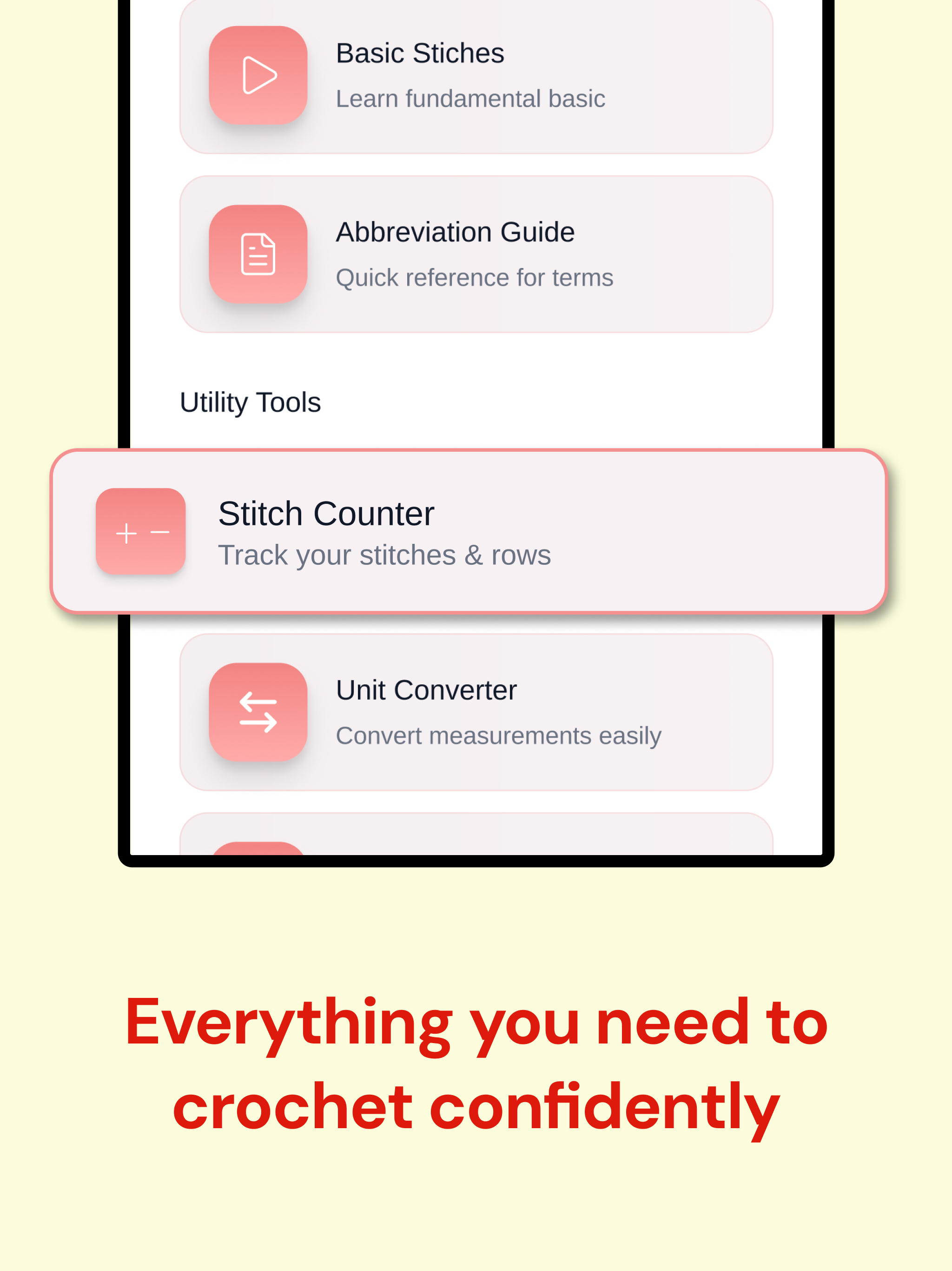 Crochet Patterns & Row Counter