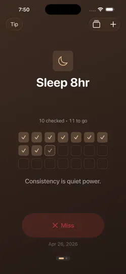 Скриншот TwentyOne: Трекер привычек на iPhone 1