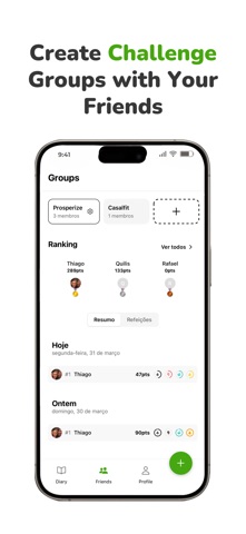 Kaloria: Diet & Workout Groups iPhone screenshot
