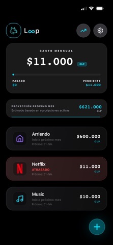 Loop: Suscripciones y Gastos screenshot