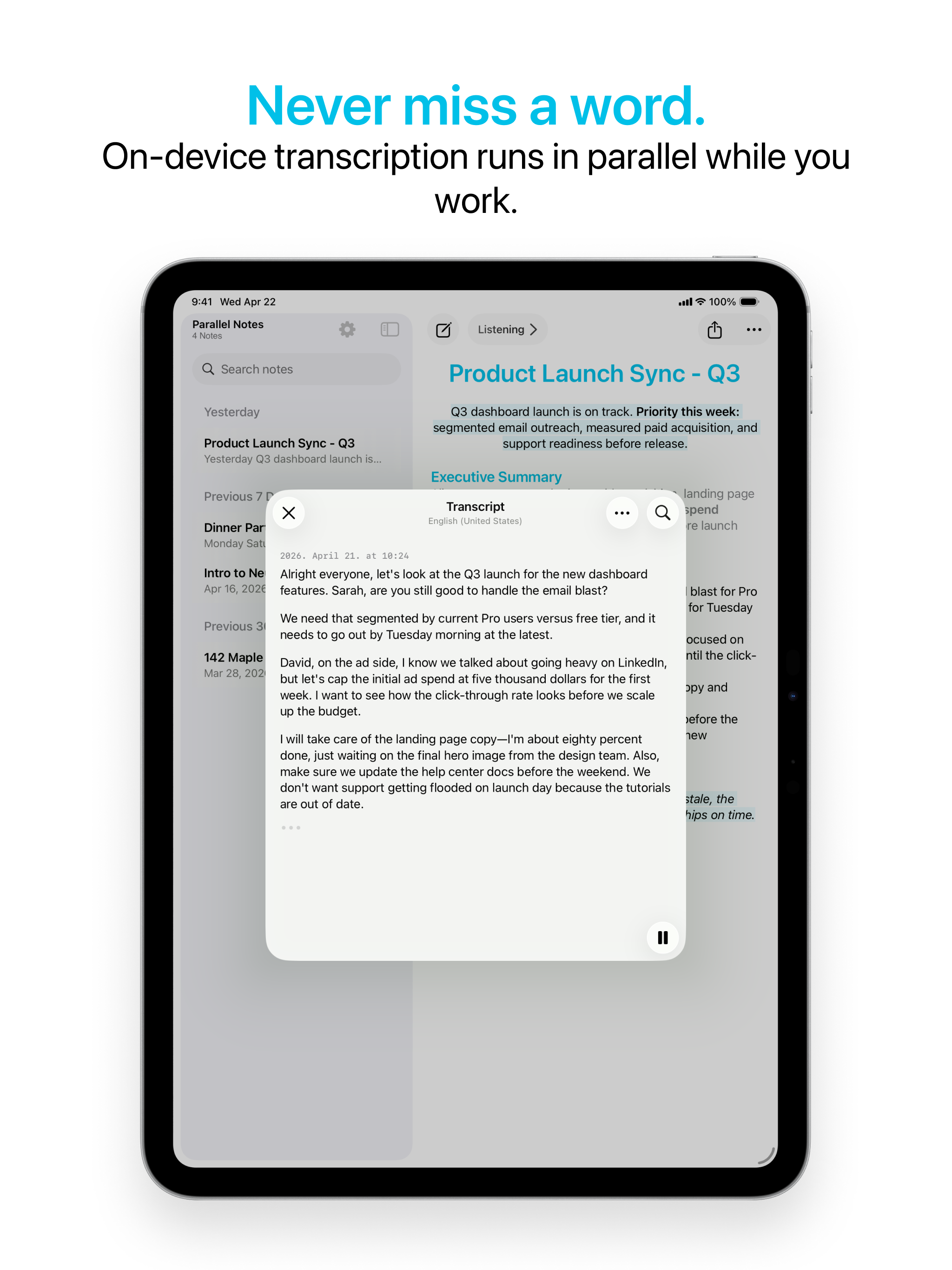 Parallel Notes - AI Note Taker