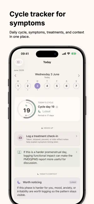 Steadied: PCOS PMDD Tracker screenshot 1