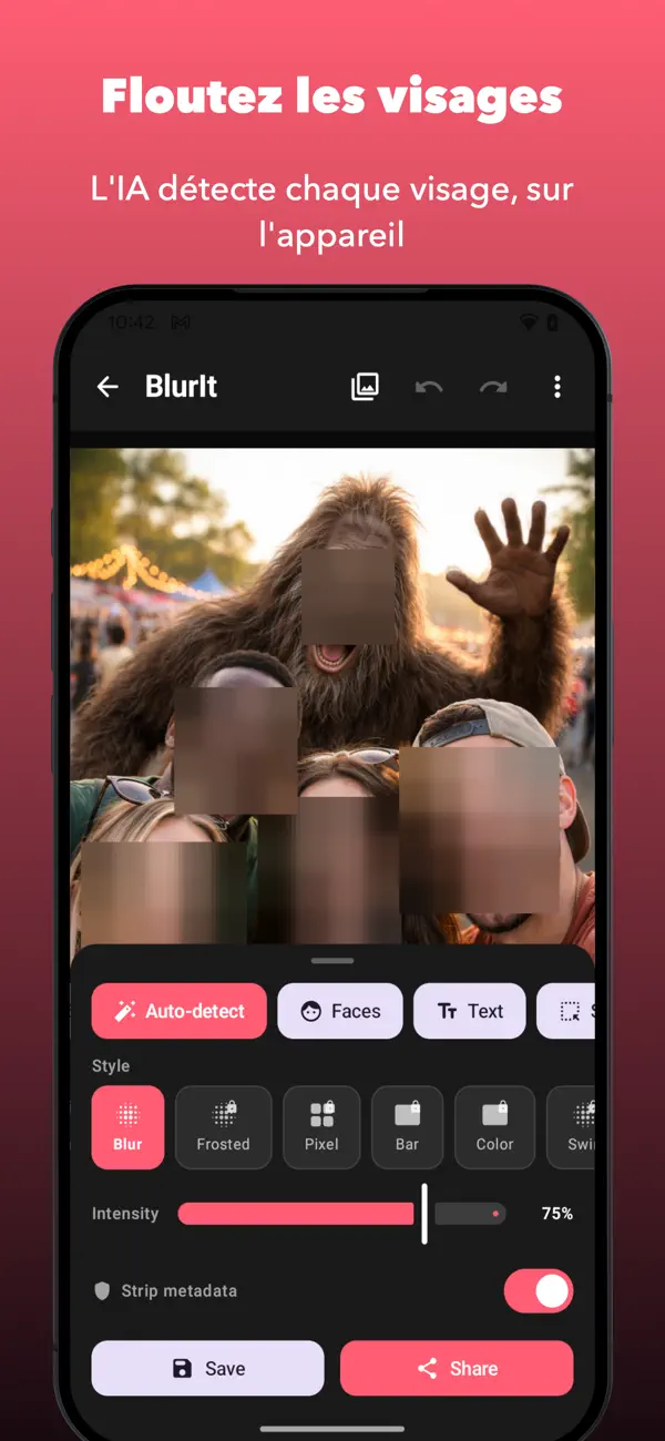 Screenshot #1 pour BlurIt: Flouter & Censurer