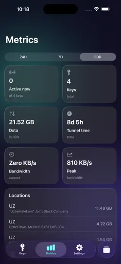 Скриншот Outline Server Manager на iPhone 4
