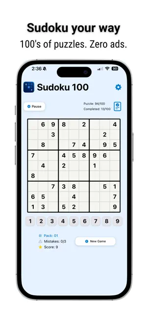 Sudoku 100 screenshot 1