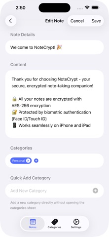 NoteCrypt: Encrypted Notes screenshot