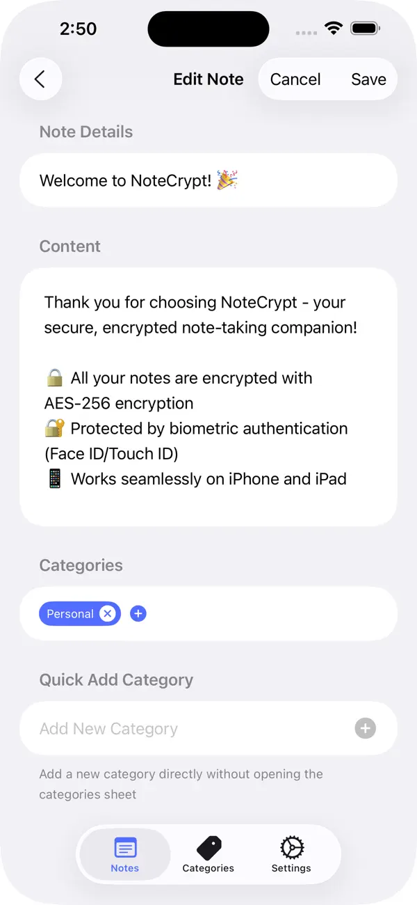 #4. NoteCrypt: Encrypted Notes (iOS) Podle: Harshad Jadav