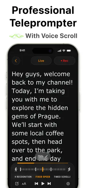 Teleprompter.com iPhone screenshot 1
