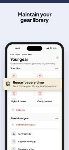 Camping Checklist & Meal Plan iPhone screenshot