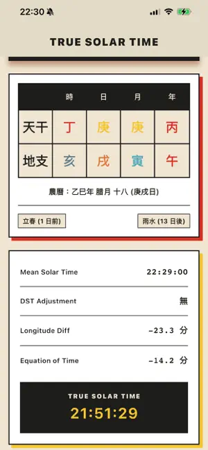 True Solar Time （真太陽時） screenshot 1