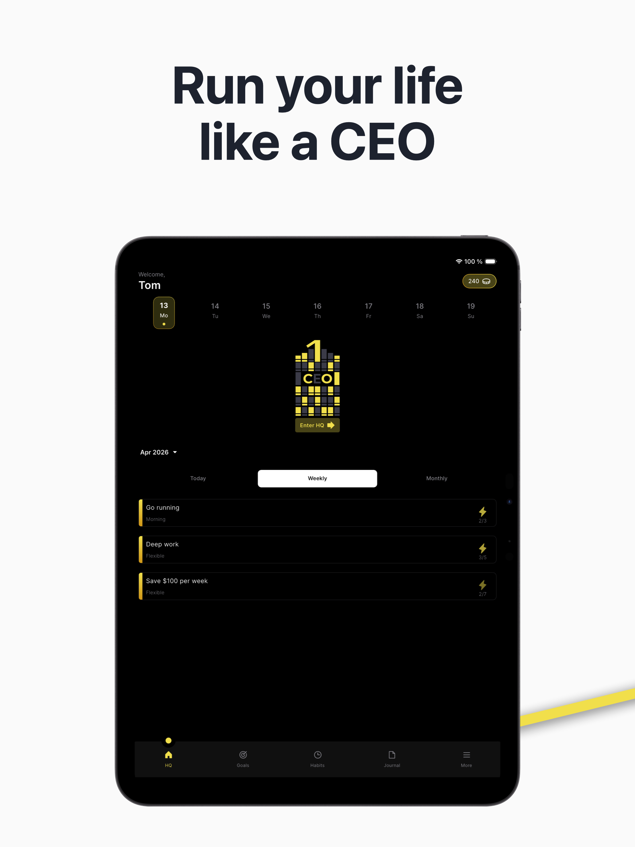 OneCEO: Habit & Goal Tracker