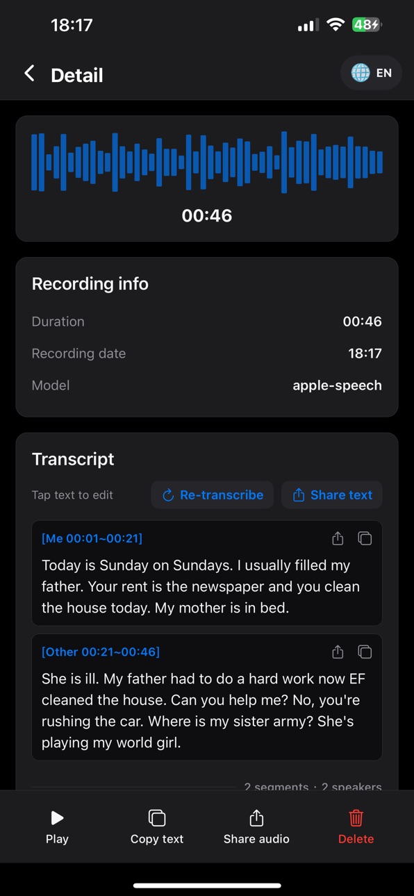 iPhone screenshot